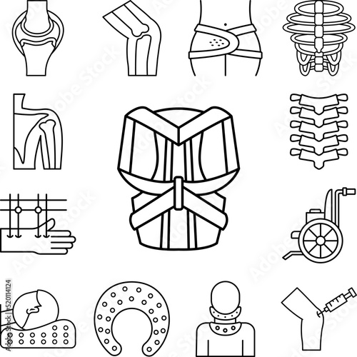 Back belt spine support icon in a collection with other items