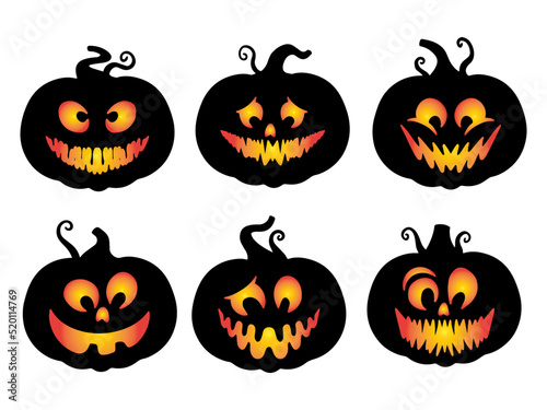 Halloween Scary Face Pumpkin Illustration
