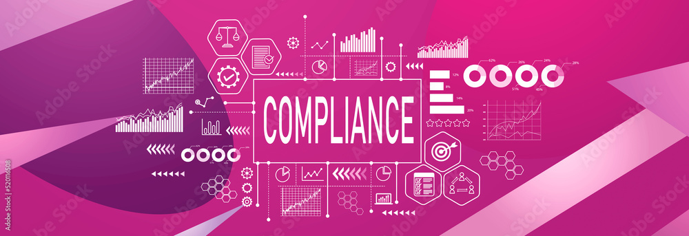 Compliance theme on a geometric pattern background Compliance theme on a geometric pattern background