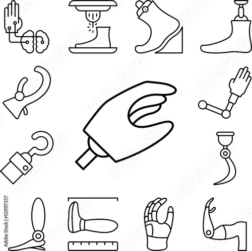 Prosthetic, arms icon in a collection with other items