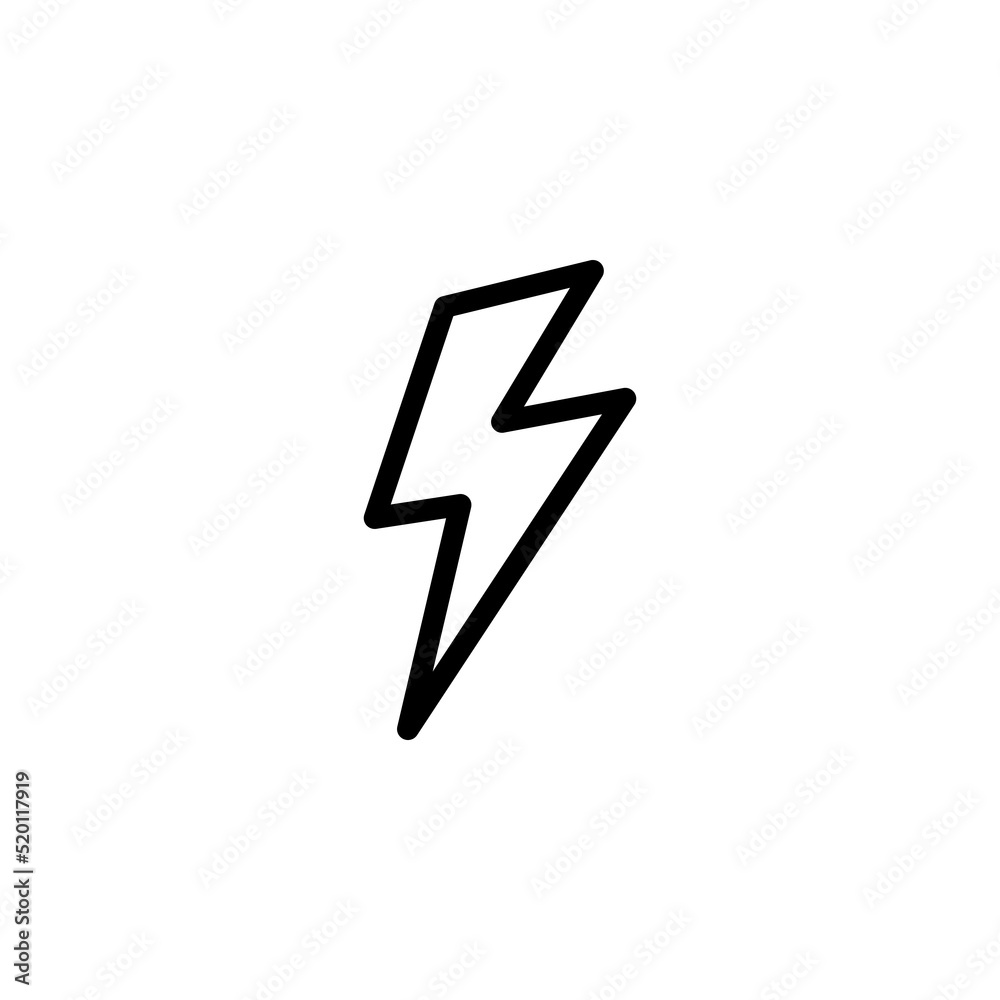 Lightning line icon vector design Lightning line icon vector design