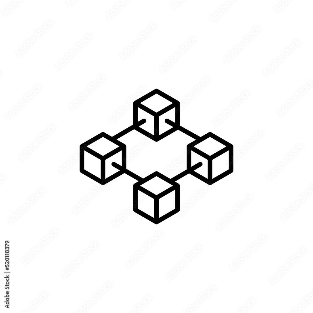 Blockchain line icon vector design