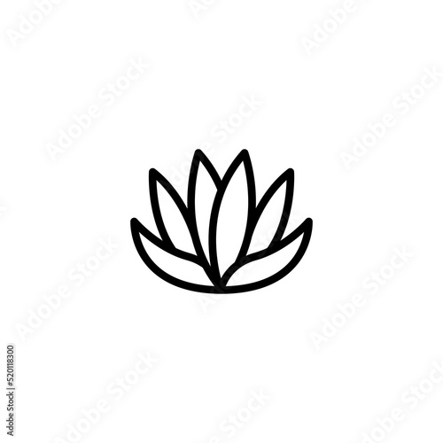 Lotus flower line icon vector