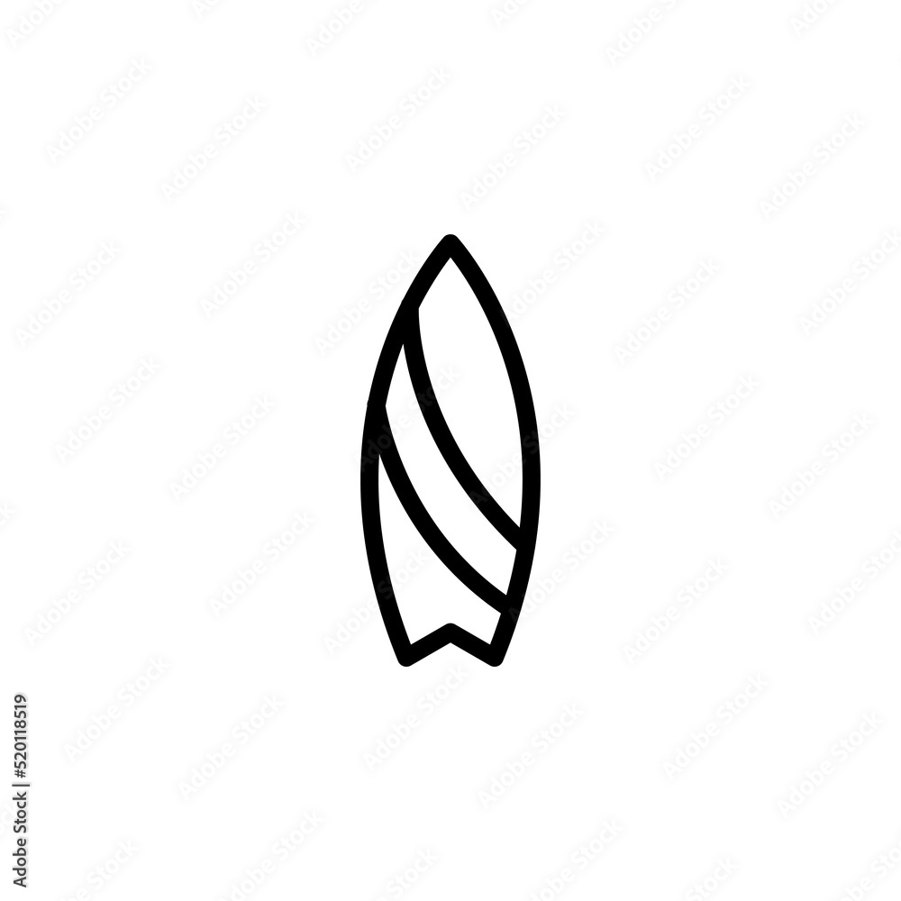 Surfboard line icon vector design