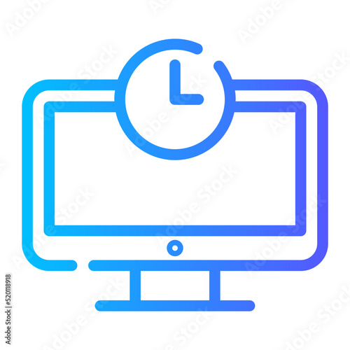 Computer time gradient icon