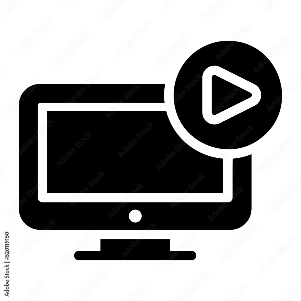 Video marketing glyph icon Video marketing glyph icon