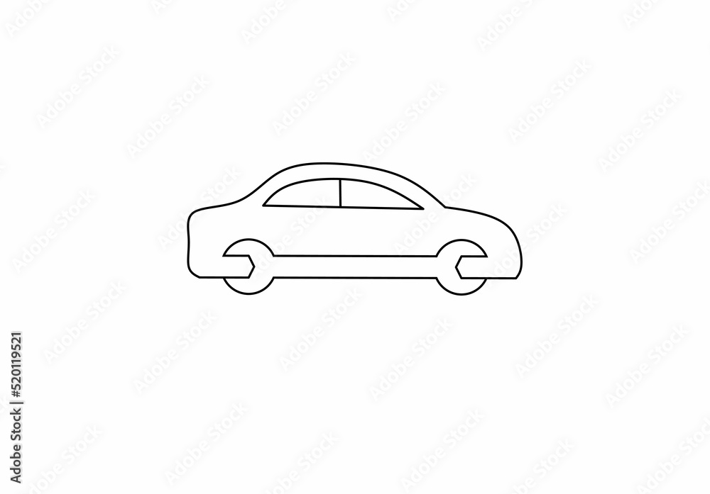 	
Repair Car logo,outline car with wrench