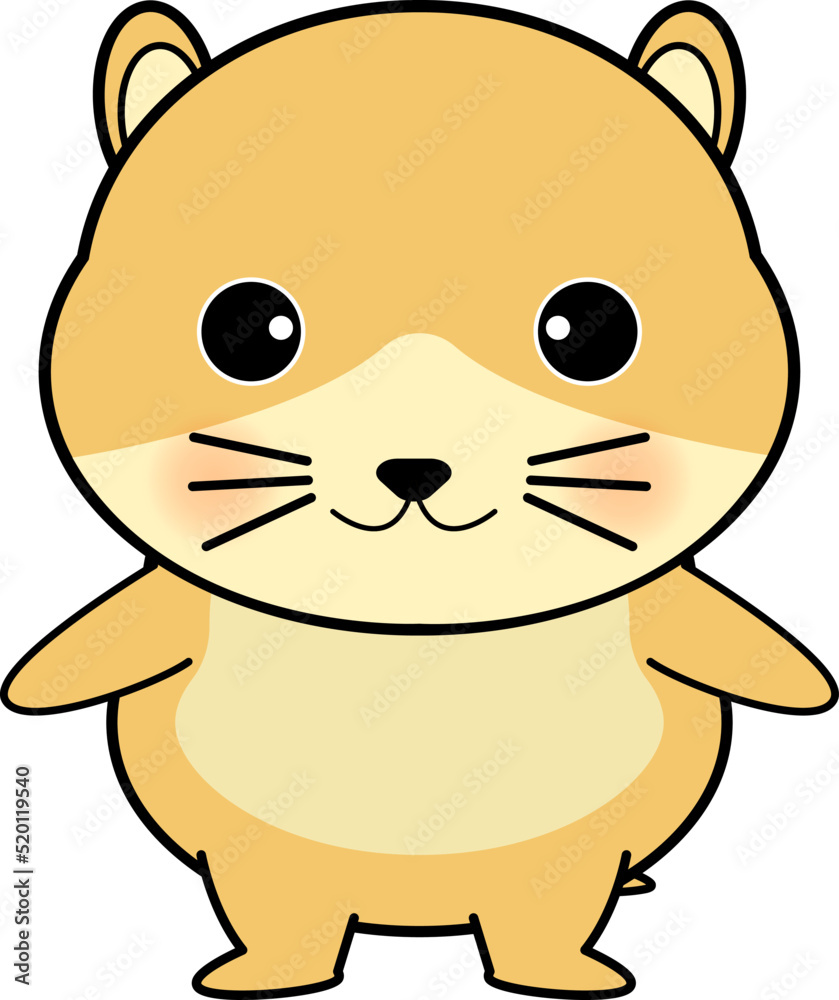 Fototapeta premium 立つかわいいハムスターのキャラクター