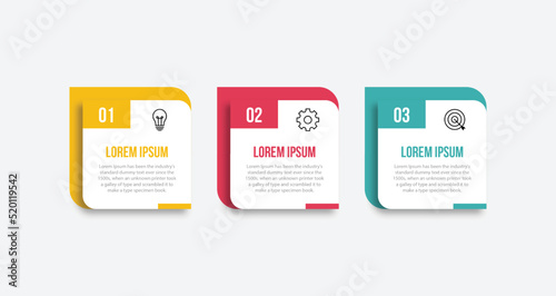 Timeline infographic design element and number options. Business concept with 3 steps. Can be used for workflow layout, diagram, annual report, web design. Vector business template for presentation.