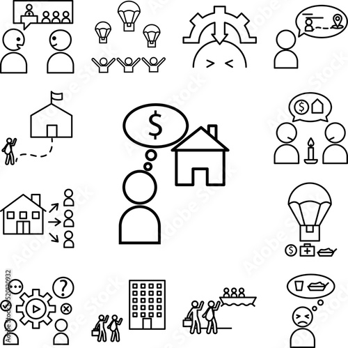 beggary need poor icon in a collection with other items