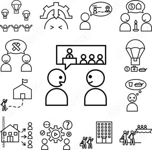 discuss politic relate icon in a collection with other items