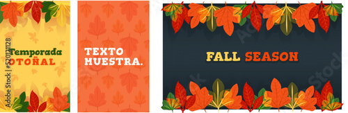 Plantilla de fondos de temporada otoñal