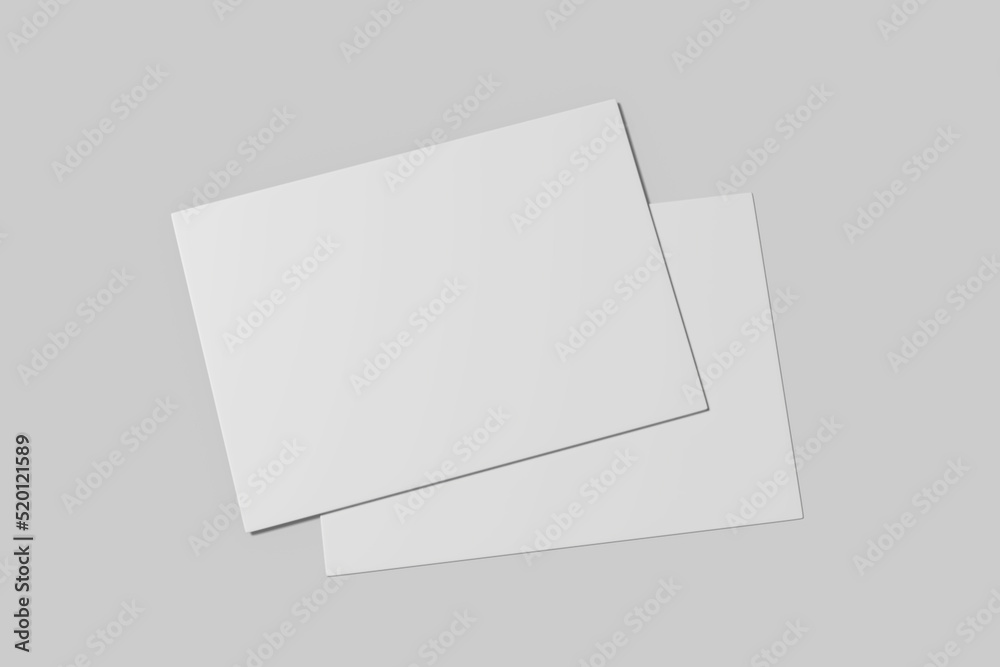 Realistic blank postcard illustration for mockup. 3D Render. Realistic blank postcard illustration for mockup. 3D Render.