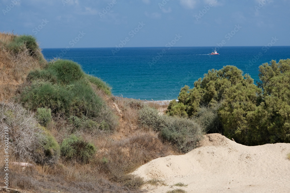 VIEW OF THE MEDITERRANEAN SEA IN THE AREA OF ASHKELON IN ISRAEL