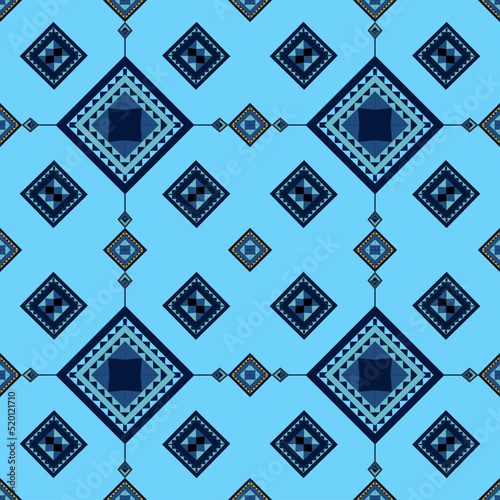 Blue aztec fabric style seamless pattern backgrounds