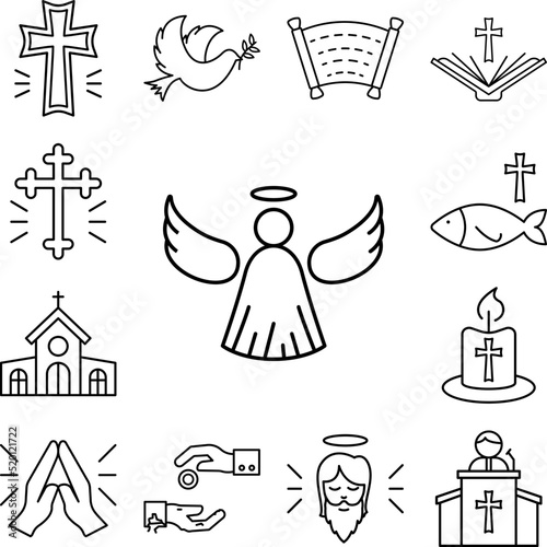 Angel, Christianity icon in a collection with other items
