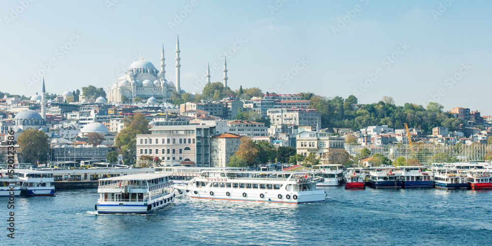 Panorama of Istanbul in the autumn day.