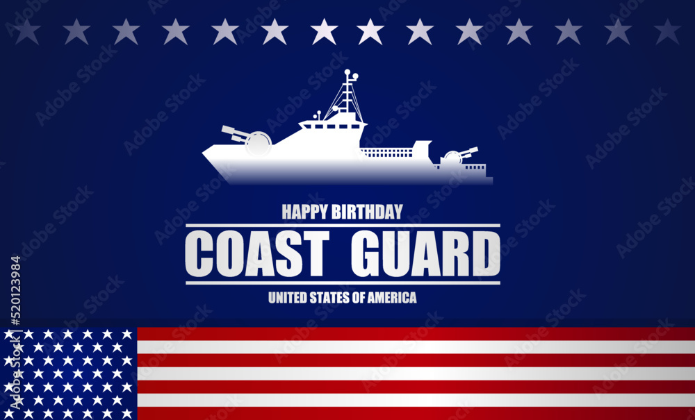 Happy birthday United States Coast Guard theme vector illustration