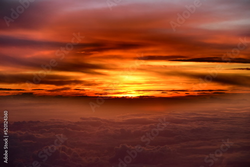 sunset over the skies