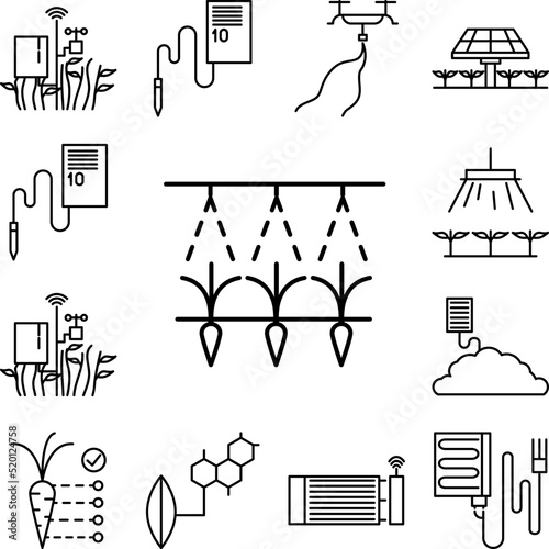 smart farm, irrigation icon in a collection with other items