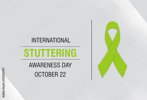  World stuttering awareness day on October 22, precautions message, banner, poster, card and background vector illustration. photo