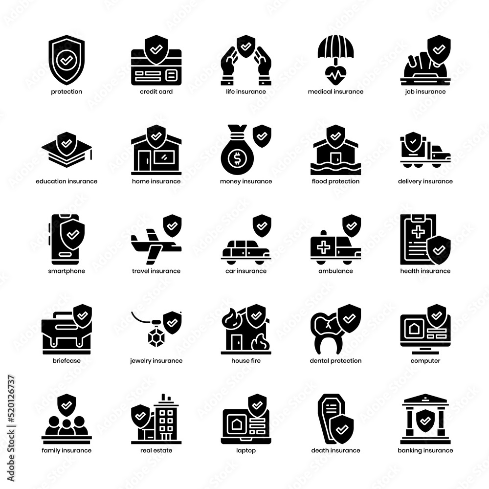 Insurance icon pack for your website design, logo, app, UI. Insurance ...