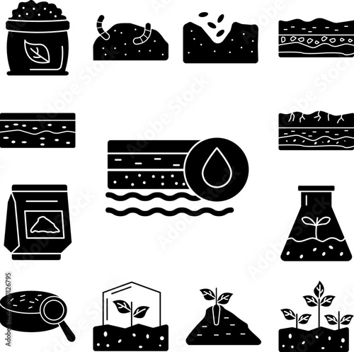 Dirt moist ground icon in a collection with other items