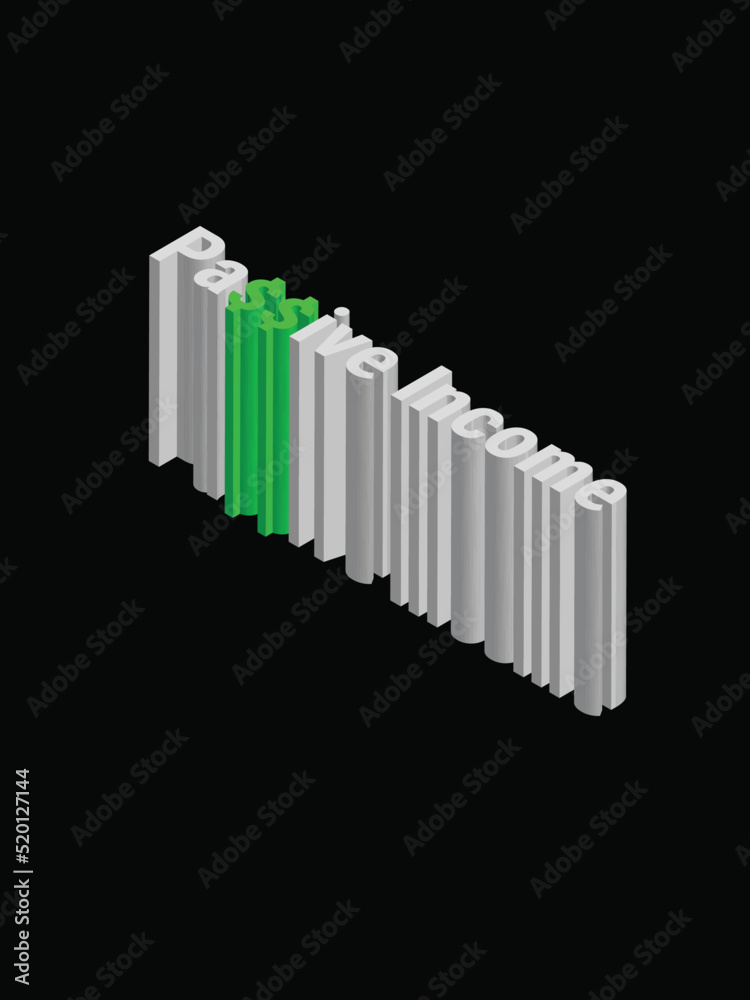 Passive income 3d text Graphic poster design Passive income 3d text Graphic poster design