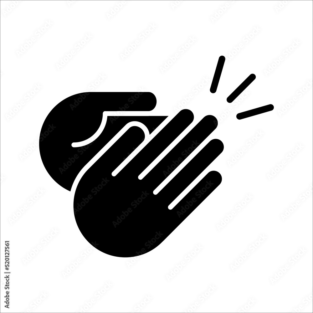 Hands clapping icon. Vector illustration. applause icon vector on white background. Hands clapping icon. Vector illustration. applause icon vector on white background.
