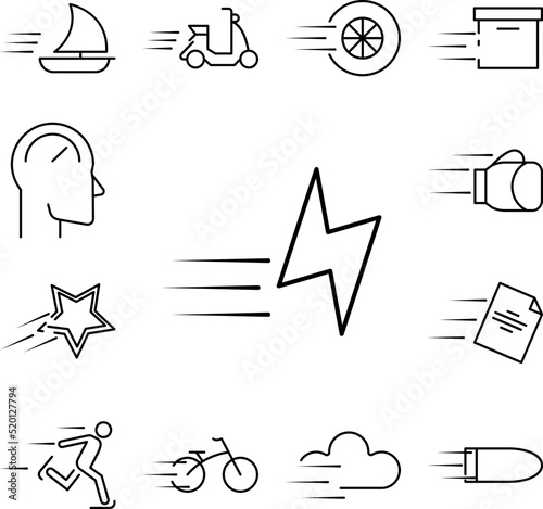 speed flash icon in a collection with other items