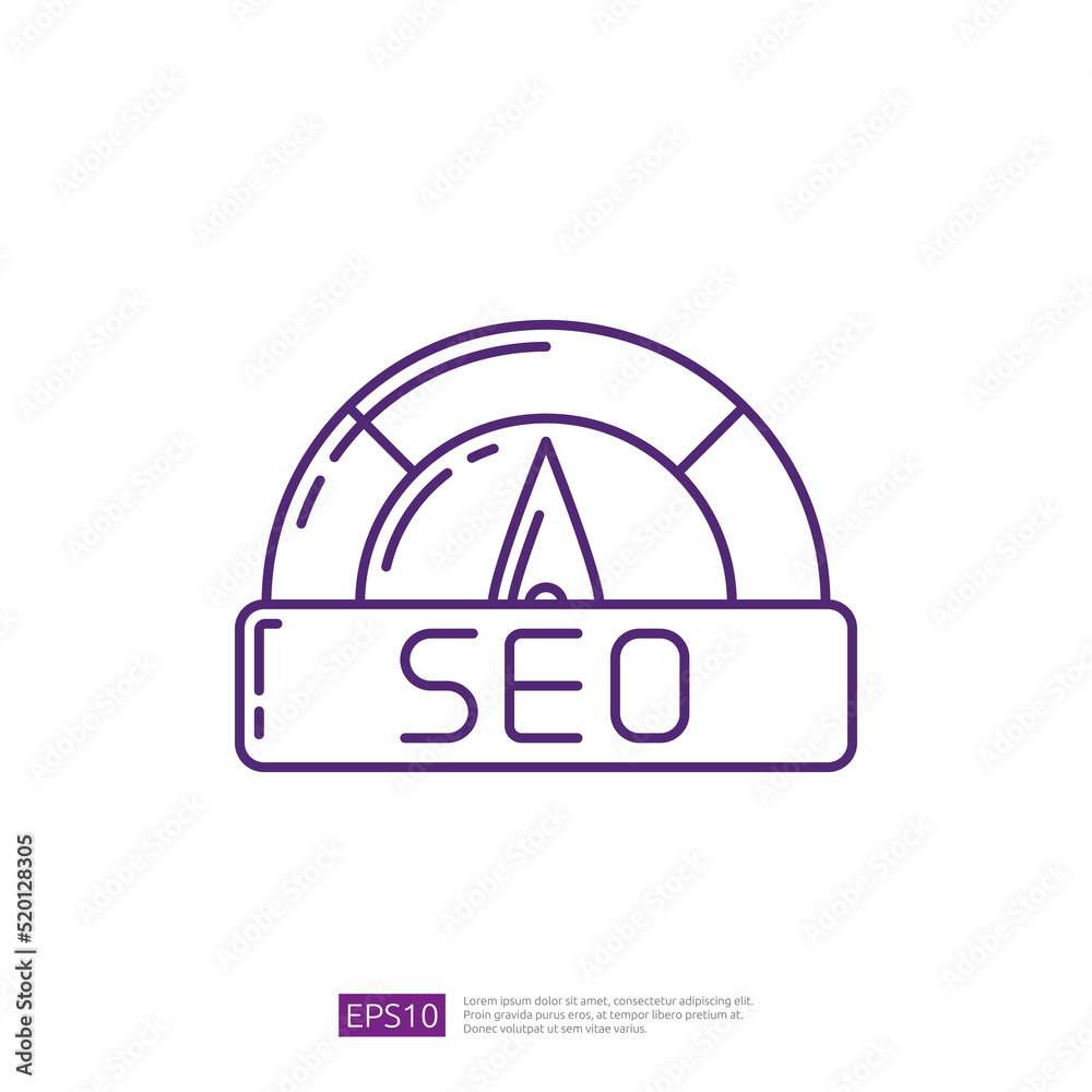 SEO Performance Measurement Line Icon SEO Performance Measurement Line Icon
