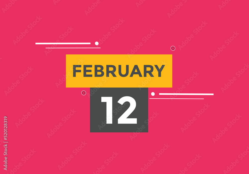 February 12 Calendar icon Design. Calendar Date 12th February. Calendar template
February 12 Calendar icon Design. Calendar Date 12th February. Calendar template