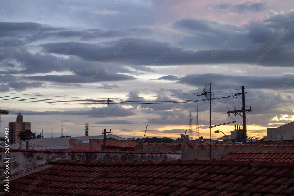 sunset over the city