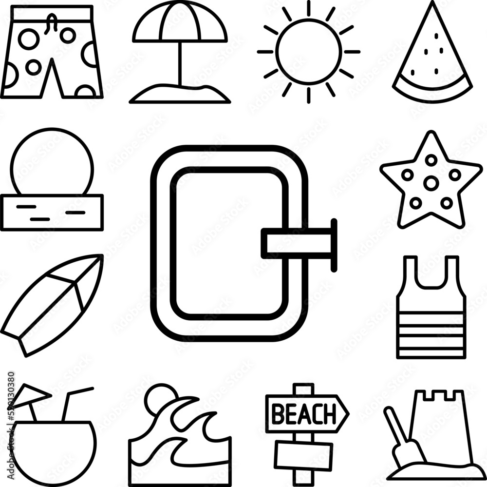 Fototapeta premium Pool, summer icon in a collection with other items
