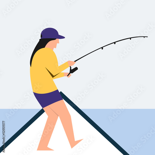 fisher illustration design icon vector	
