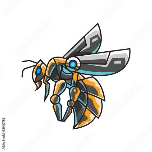 Robo bee illustration vector desing