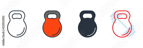 kettle bell icon logo vector illustration. Measuring symbol template for graphic and web design collection