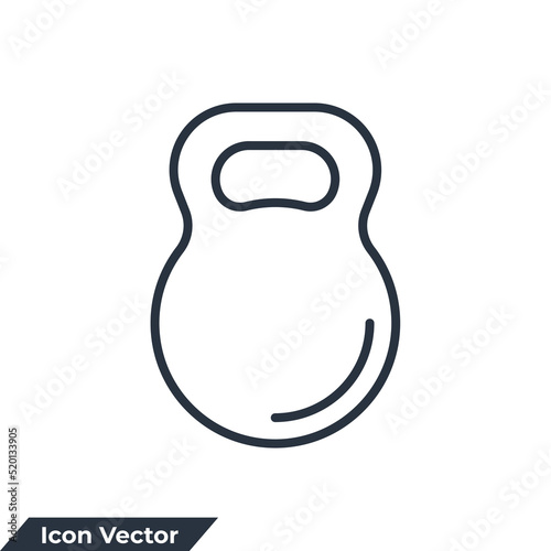 kettle bell icon logo vector illustration. Measuring symbol template for graphic and web design collection