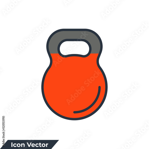 kettle bell icon logo vector illustration. Measuring symbol template for graphic and web design collection