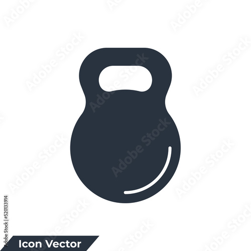 kettle bell icon logo vector illustration. Measuring symbol template for graphic and web design collection