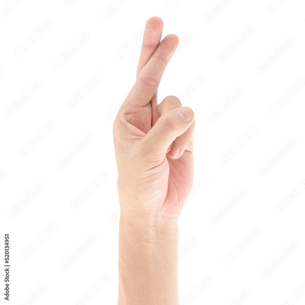 Finger cross hand gesture isolated on white background, Clipping path Included. Finger cross hand gesture isolated on white background, Clipping path Included.