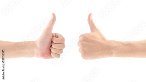 Thumb up isolated on white background, Clipping path Included.