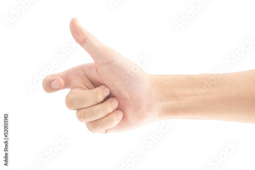 A hand that is holding or picking or gripping up something, Isolated on white background, Clipping path Included.