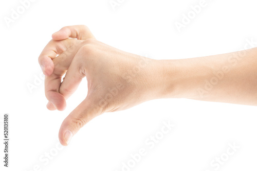 Close-up shot of a hand and Finger cross knot gesture, Isolated on white background, Clipping path Included.