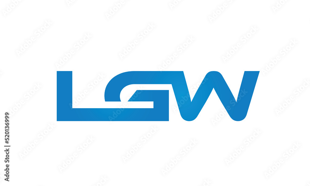 Connected LGW Letters logo Design Linked Chain logo Concept Connected LGW Letters logo Design Linked Chain logo Concept