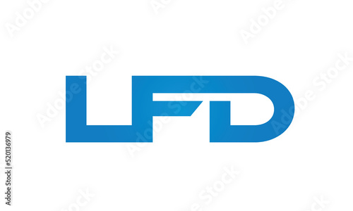 Connected LFD Letters logo Design Linked Chain logo Concept