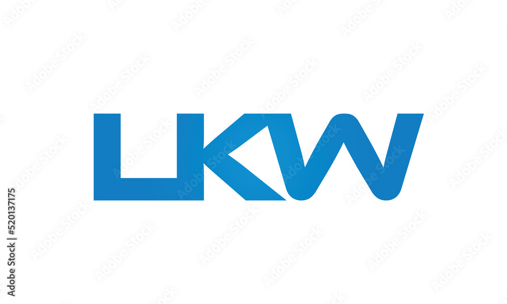 Connected LKW Letters logo Design Linked Chain logo Concept