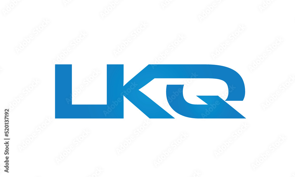 Connected LKQ Letters logo Design Linked Chain logo Concept Connected LKQ Letters logo Design Linked Chain logo Concept