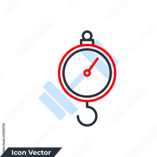luggage scales icon logo vector illustration. Analog luggage scale symbol template for graphic and web design collection