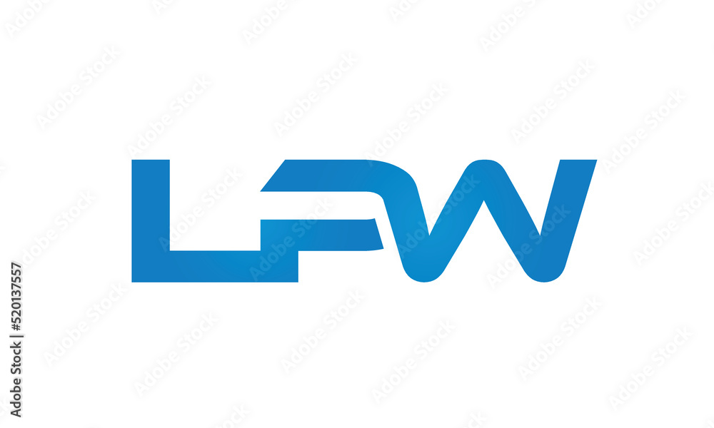 Connected LPW Letters logo Design Linked Chain logo Concept Connected LPW Letters logo Design Linked Chain logo Concept